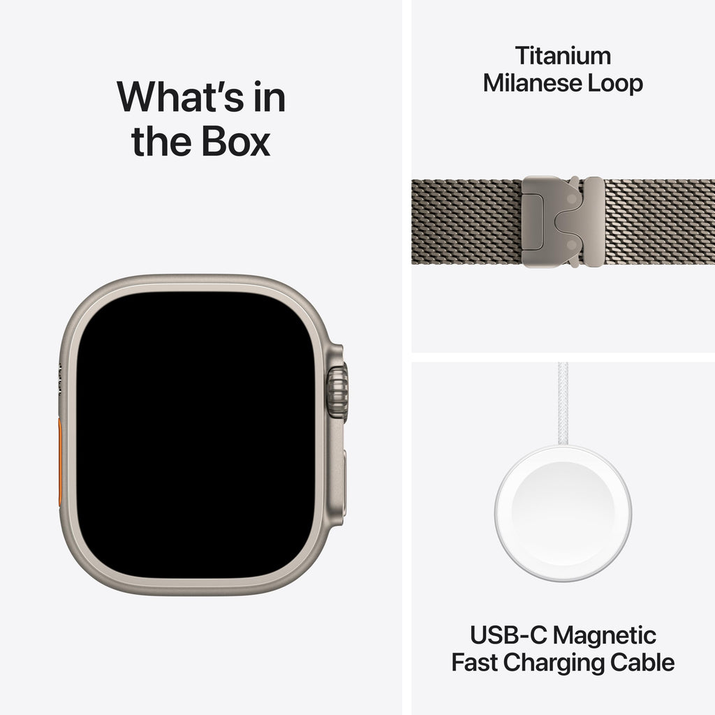 Apple Watch Ultra 3 [GPS + Cellular 49mm] Running & Multisport Smartwatch w/Rugged Titanium Case w/Black Titanium Milanese Loop - L. Satellite Communications, Advanced Health & Fitness Tracking