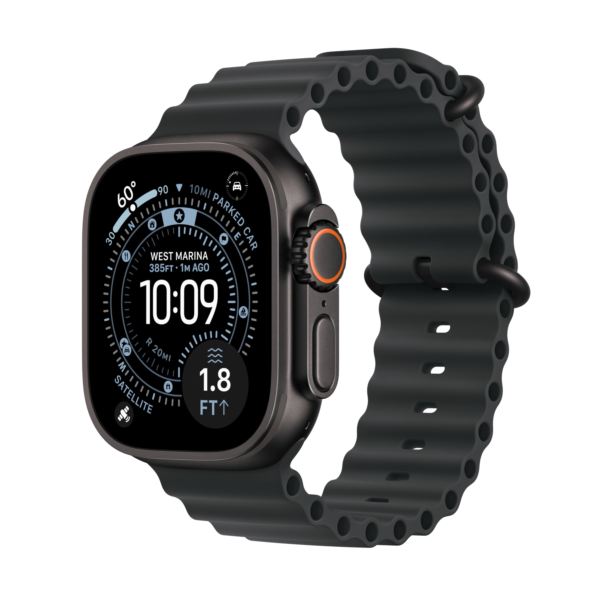 Apple Watch Ultra 3 [GPS + Cellular 49mm] Running & Multisport Smartwatch w/Rugged Titanium Case w/Black Titanium Milanese Loop - L. Satellite Communications, Advanced Health & Fitness Tracking