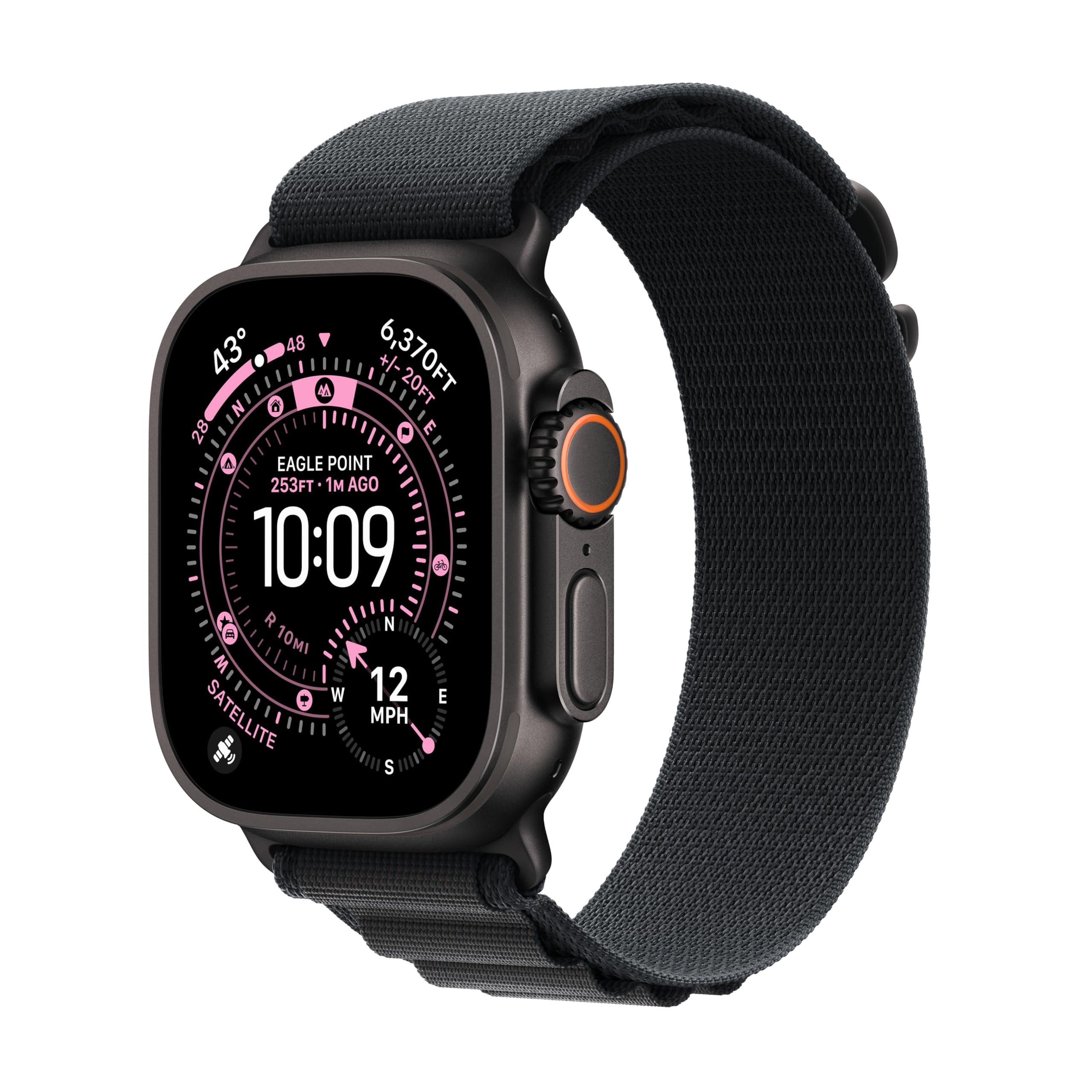 Apple Watch Ultra 3 [GPS + Cellular 49mm] Running & Multisport Smartwatch w/Rugged Titanium Case w/Black Titanium Milanese Loop - L. Satellite Communications, Advanced Health & Fitness Tracking