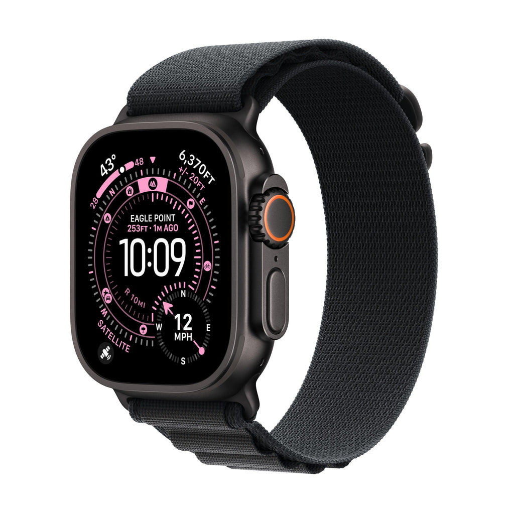 Apple Watch Ultra 3 [GPS + Cellular 49mm] Running & Multisport Smartwatch w/Rugged Titanium Case w/Black Titanium Milanese Loop - L. Satellite Communications, Advanced Health & Fitness Tracking