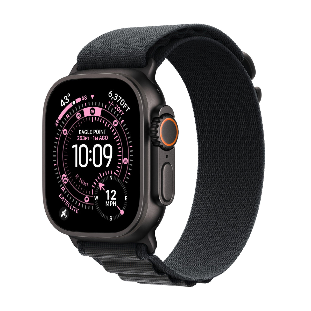 Apple Watch Ultra 3 [GPS + Cellular 49mm] Running & Multisport Smartwatch w/Rugged Titanium Case w/Black Titanium Milanese Loop - L. Satellite Communications, Advanced Health & Fitness Tracking