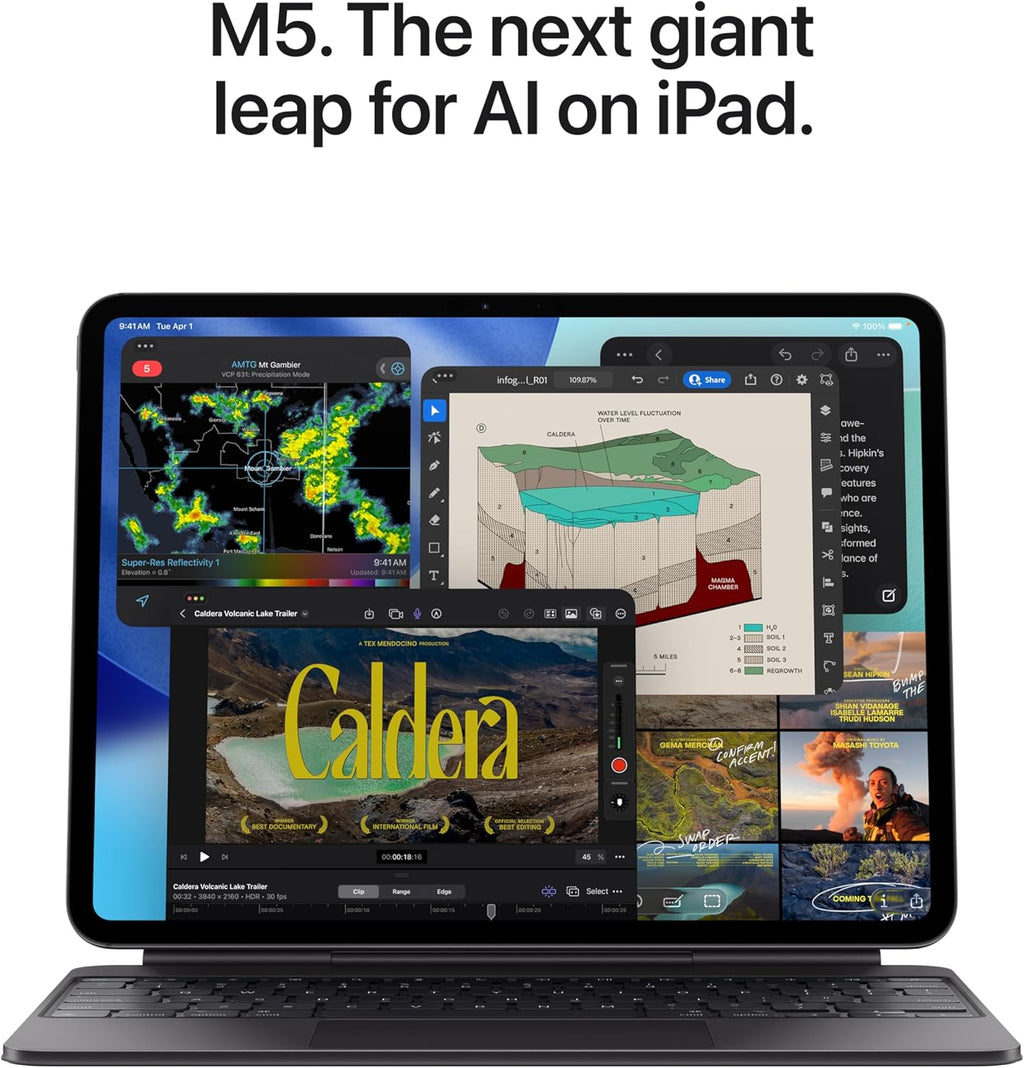 Apple iPad Pro 11-inch (M5): Ultra Retina XDR Display, 256GB, Landscape 12MP Front Camera/12MP Back Camera, LiDAR Scanner, Wi-Fi 7 with Apple N1, Face ID, All-Day Battery Life — Silver by